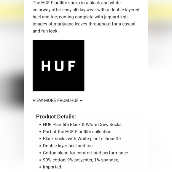 NWT Unisex HUF Plantlife Crew Socks - Picture 9 of 10